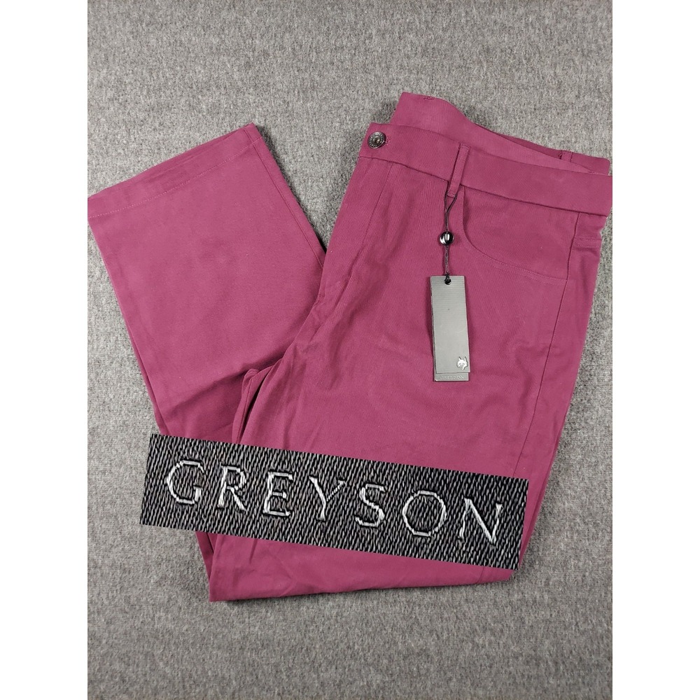 Greyson Armonk 5-Pocket Golf Trousers Mens 40x32 Red Aubergine Stretch NWT